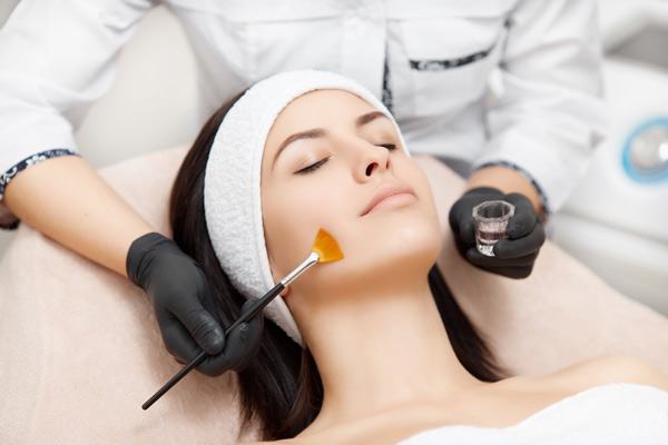 A skin treatment being carried out in training
